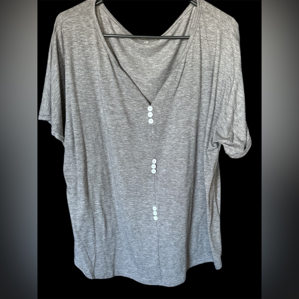 Gray Top with button accents